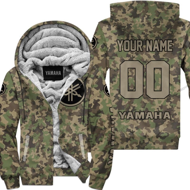 Us Army V3 Yamaha Racing Custom Name Fleece Zip Hoodie MFH1321