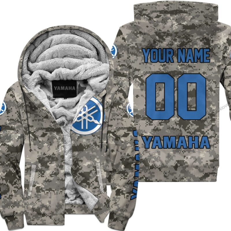 Us Army Yamaha Blue Racing Custom Name Fleece Zip Hoodie MFH1498