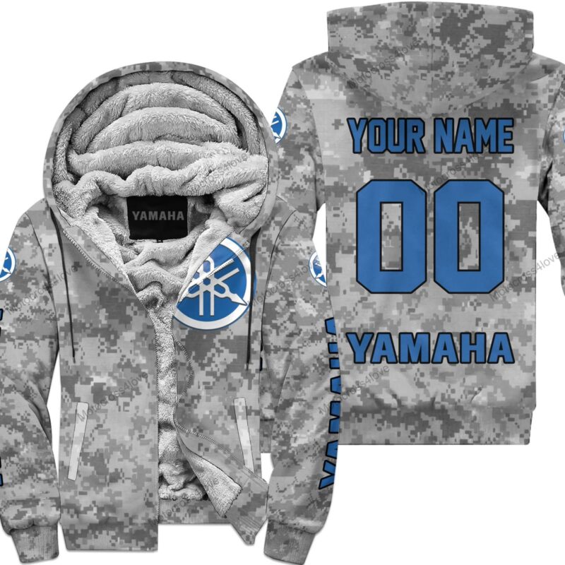 Us Army Yamaha Blue Racing Custom Name Fleece Zip Hoodie MFH1499