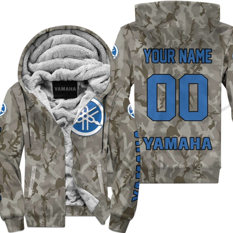 Us Army Yamaha Blue Racing Custom Name Fleece Zip Hoodie MFH1500