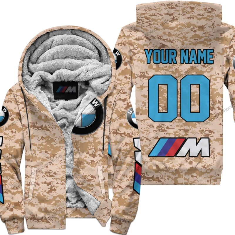 Us Marine Bmw Racing Custom Name Fleece Zip Hoodie MFH1385