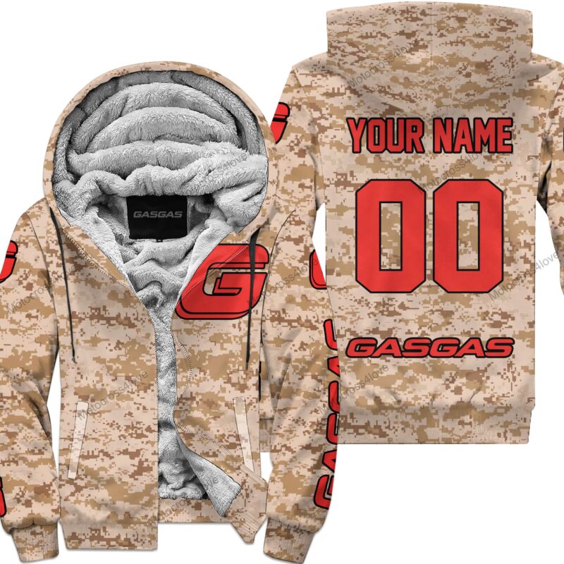 Us Marine Gas Gas Racing Custom Name Fleece Zip Hoodie MFH1404
