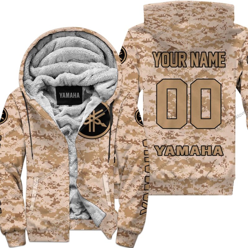 Us Marine Yamaha Racing Custom Name Fleece Zip Hoodie MFH1322