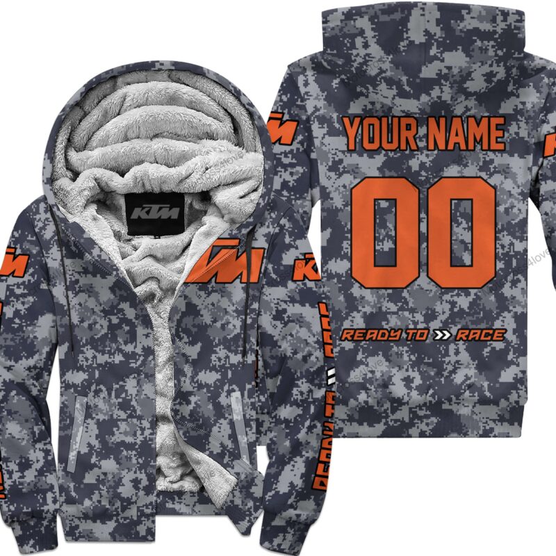 Us Navy Ktm Racing Custom Name Fleece Zip Hoodie MFH1450