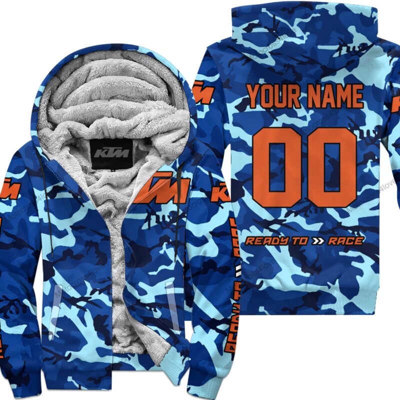 Us Navy Ktm Racing Custom Name Fleece Zip Hoodie MFH1451