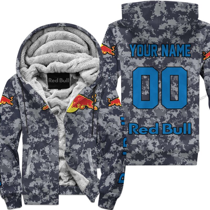 Us Navy Red Bull Racing Custom Name Fleece Zip Hoodie MFH1477