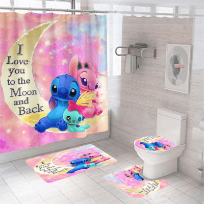 Cartoon Baby Stitch I Love You Bathroom Sets - Shower Curtain Sets BRS065