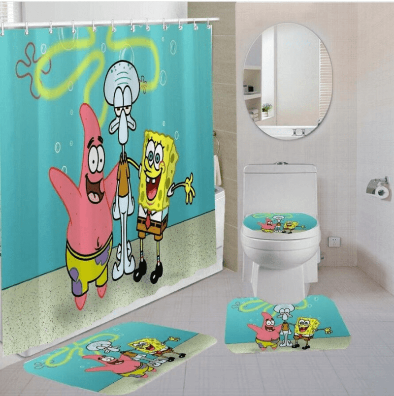 Cartoon Movies Spongebob Bathroom Set - Shower Curtain Set BRS200