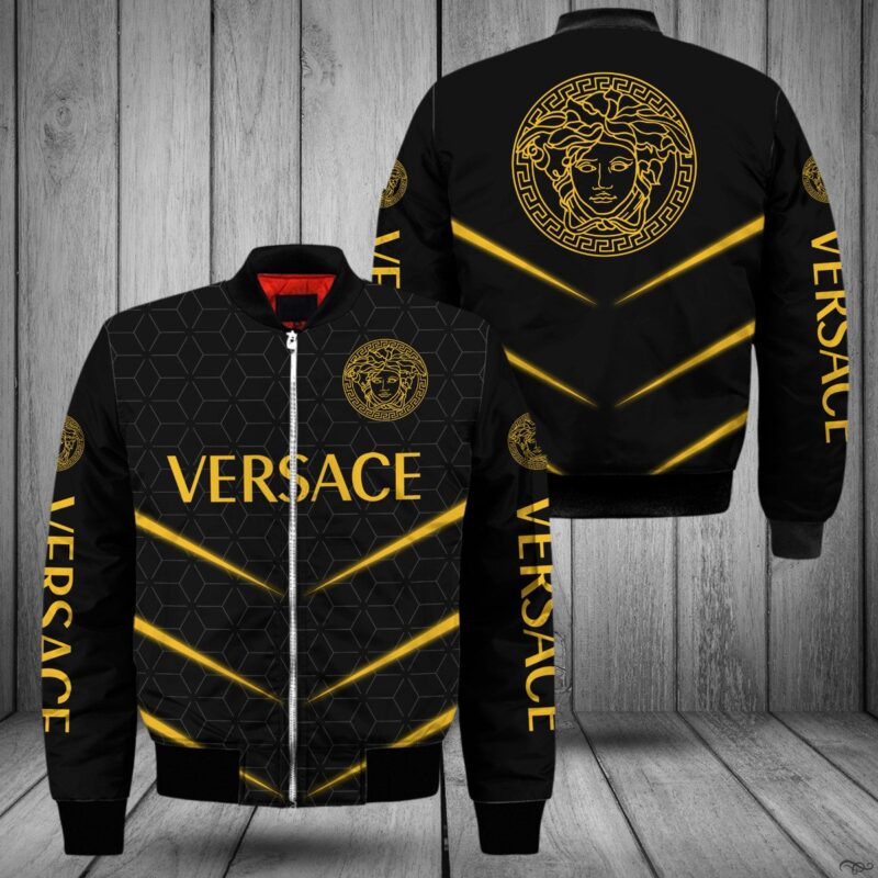 Gianni Versace Black Bomber Jacket Luxury BJ04323