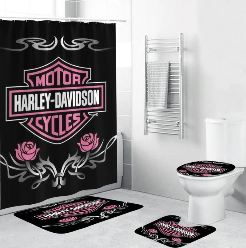 Gift For Fans Harley - Davidson Ver Bathroom Set - Shower Curtain Set BRS053