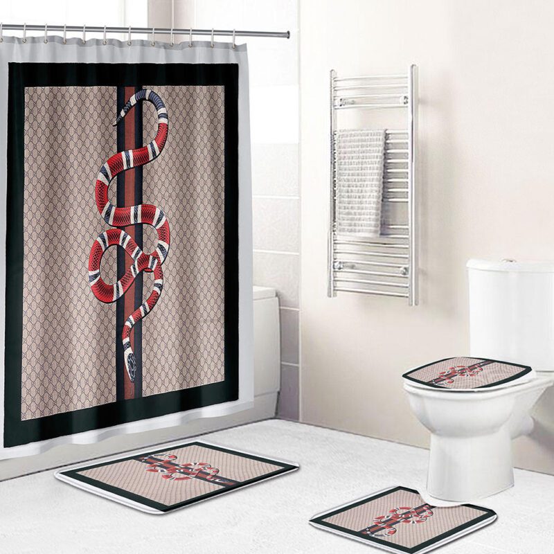 Gucci Bathroom Set Snake Red Shower Curtain BRS268