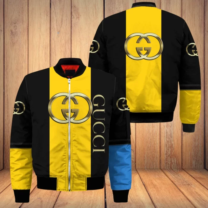 Gucci Bomber Jacket Luxury Brand Yellow Black BJ04399