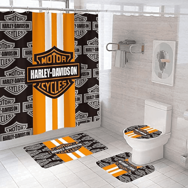 Harley Davidson V Bathroom Set - Shower Curtain Set BRS146