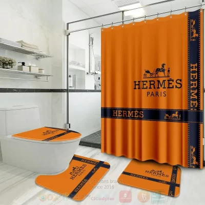 Hermes Paris Luxury Shower Curtain Set Luxury Bathroom Set BRS318