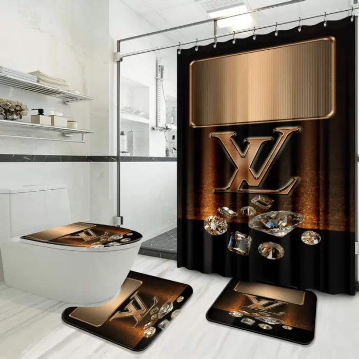 Louis Vuitton New Fashion Logo Luxury Brand Bathroom Set Home