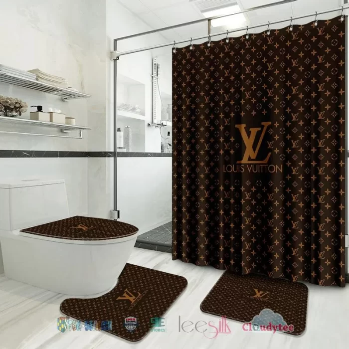 Louis Vuitton Light Grey Fashion Luxury Brand Premium Bathroom Set