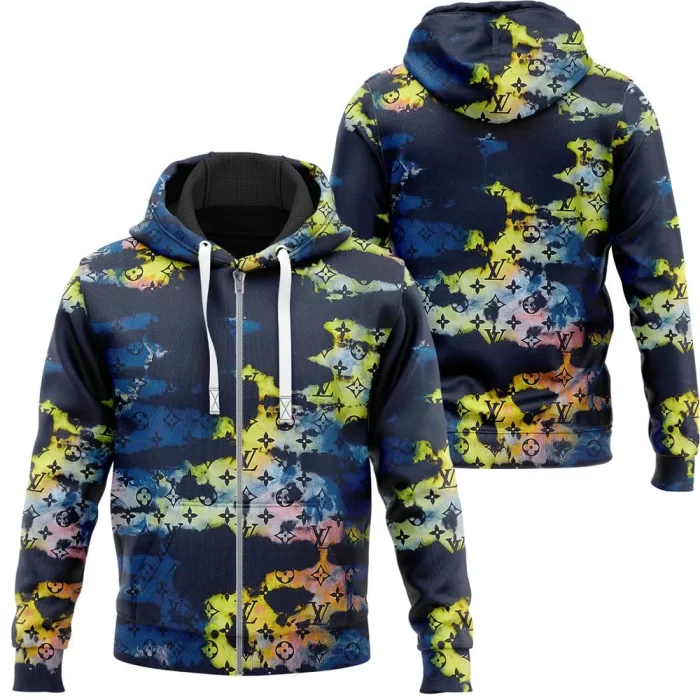 Louis Vuitton Color Splash Unisex Zipper Hoodie Luxury Brand ZH01569