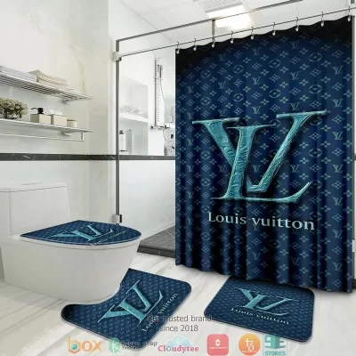 Louis Vuitton Flower Luxury Bathroom Set Shower Curtain Style BRS911