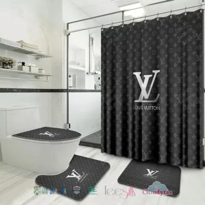 Louis Vuitton Luxury Bathroom Set Shower Curtain Style BRS868