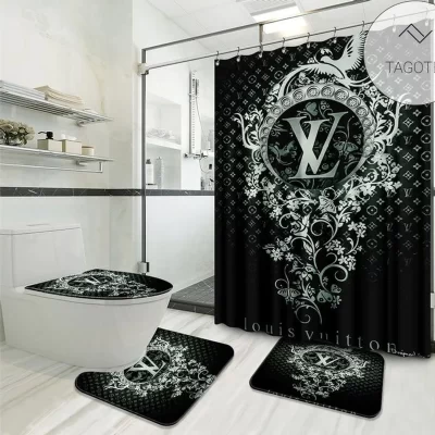 Louis Vuitton Lv Luxury Type Shower Curtain Waterproof Luxury Bathroom Mat Set Luxury Brand Shower Curtain Luxury Curtains BRS307