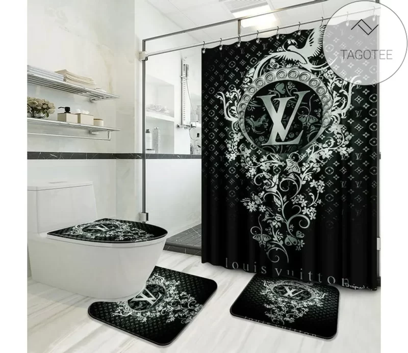 Louis Vuitton Lv Luxury Type Shower Curtain Waterproof Luxury Bathroom Mat Set Luxury Brand Shower Curtain Luxury Curtains BRS307