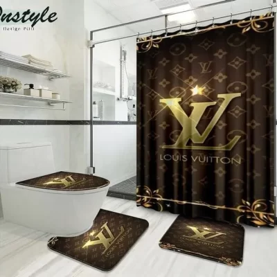 SALE] Louis Vuitton Fashion Luxury Brand Bathroom Shower Curtain Set -  Luxury & Sports Store