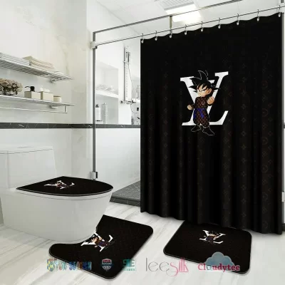 Louis Vuitton Songoku Bathroom Set Shower Curtain BRS856