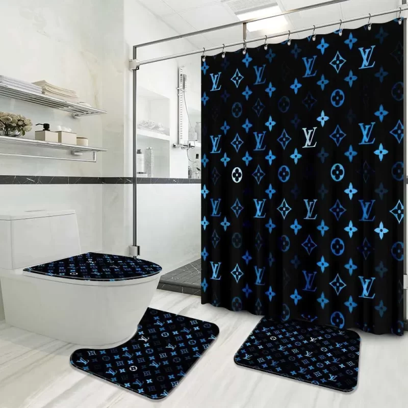 Lv Louis Vuitton Bathroom Set Luxury Shower Curtain Waterproof Luxury Brand Lv Lv Louis Vuitton Style Model BRS175