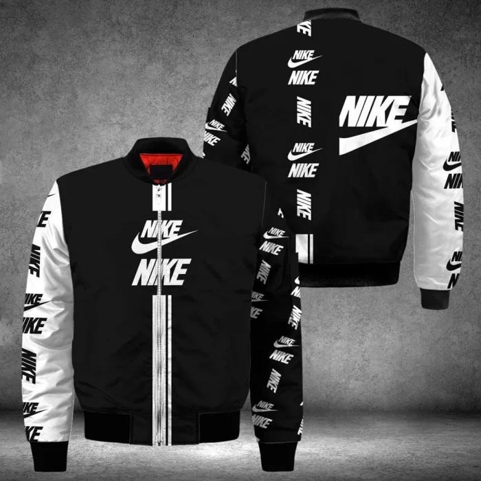 Nike Black White Luxury Brand Premium Bomber Jacket BJ04447