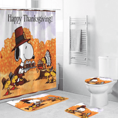 Snoopy Thanksgiving Bathroom Sets - Shower Curtain Sets BRS171