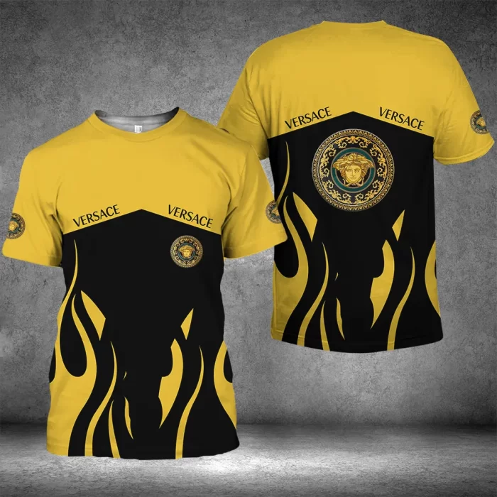 Versace Medusa Yellow Black Luxury Brand Unisex T-Shirt TS2508