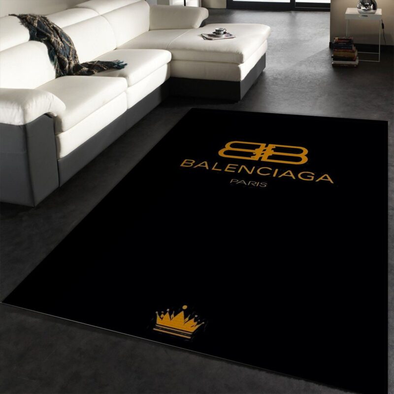 Balenciaga Paris Crown Luxury Brand Fashion Area Rug Carpet Floor Decor Living Room RR2685