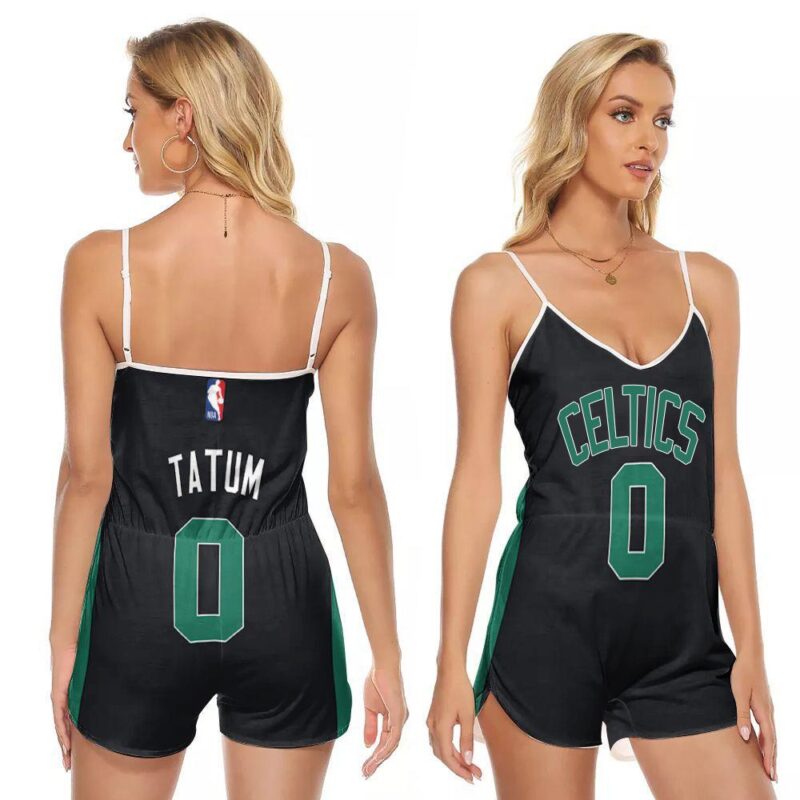 Boston Celtics Jayson Tatum #0 NBA Great Player Black Statement Edition 2019 Gift For Boston Fans V-neck Romper Jumpsuit RJ05155