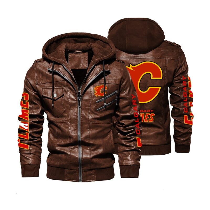 Calgary Flames Leather Jacket LJ0689