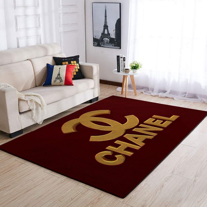 Chanel Logo Red Fashion Luxury Brand Premium Area Rug Carpet Floor Decor RR2652