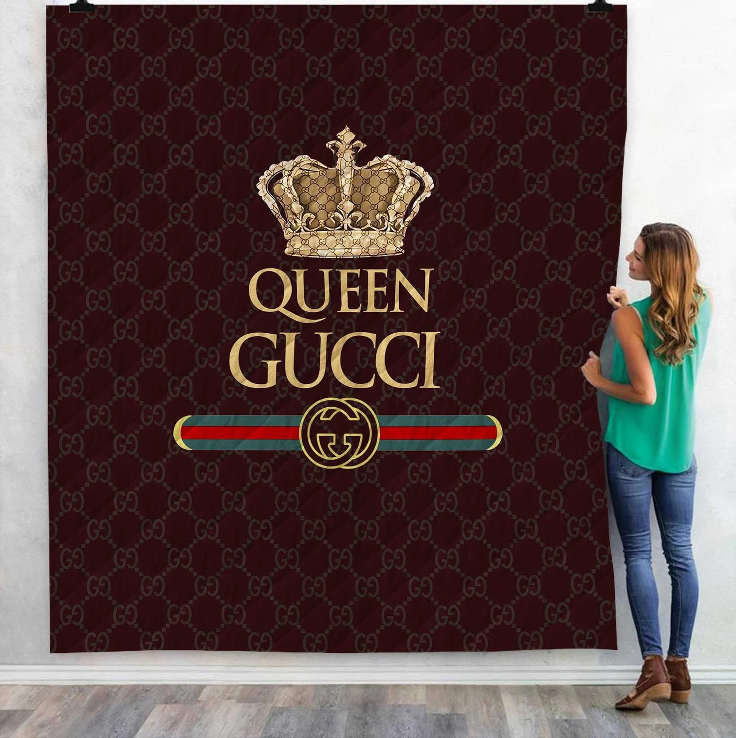 Gucci-Brown-Queen-Fashion-Luxury-Brand-Premium-Fleece-Sherpa-Blanket-Sofa-Decor-BL3119 Gucci Brown Queen Fashion Luxury Brand Premium Fleece Sherpa Blanket Sofa Decor BL3119