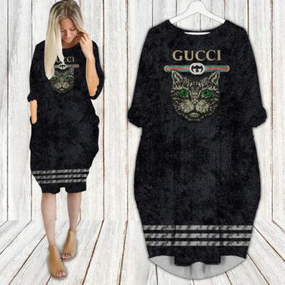 Gucci Cat Batwing Pocket Dress Luxury Brand For Women PD010