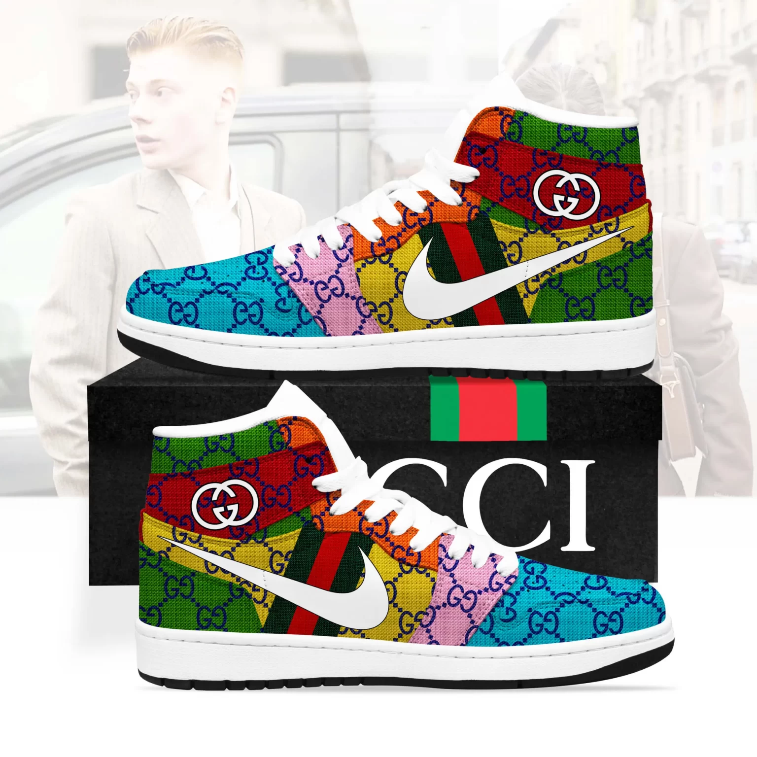 Gucci Colorful Luxury Brand High Air Jordan Sneaker Shoes TAJ1010