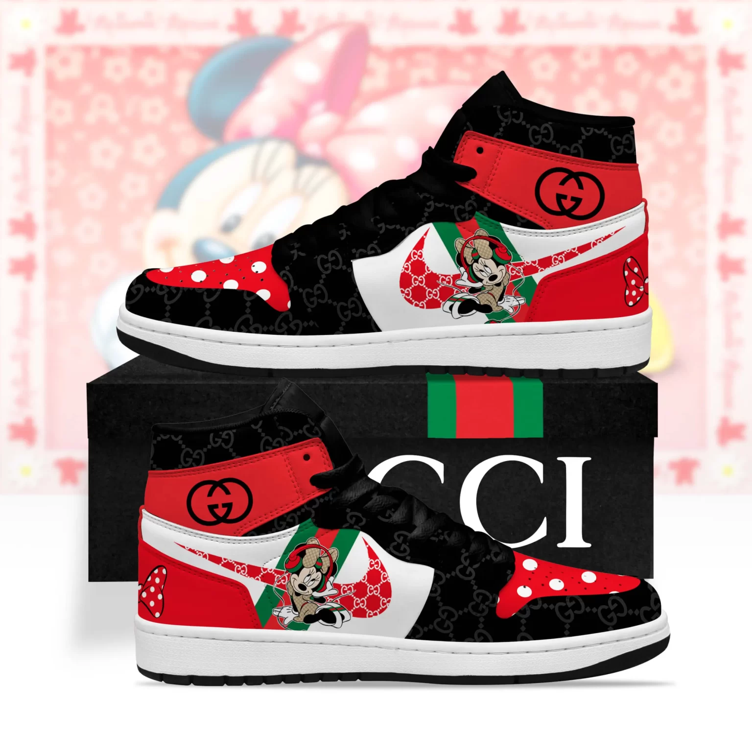 Gucci Mickey Mouse Luxury Brand High Air Jordan Sneaker Shoes TAJ1013