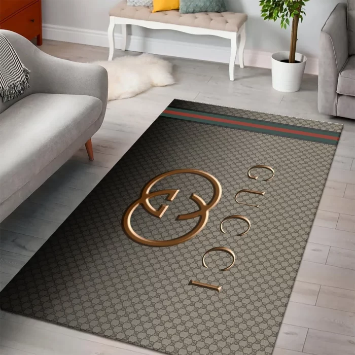 Gucci Monogram Luxury Area Rug For Living Room Bedroom Carpet Floor Decor Mat RR3005