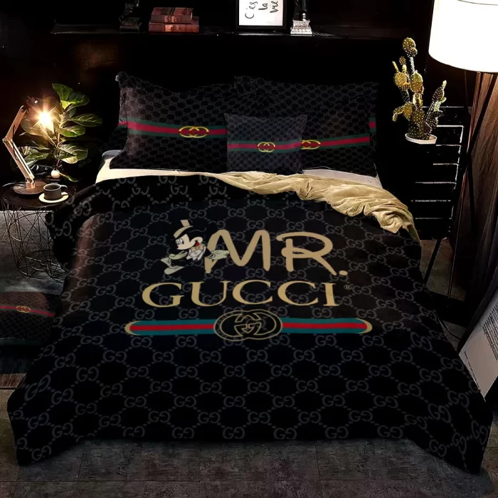 Gucci Mr Mickey Fashion Logo Luxury Brand Premium Bedding Set BS327