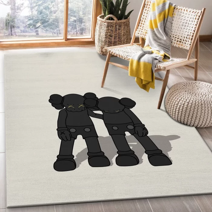 Kaws Along The Way Black Area Rug Bedroom Rug Christmas Gift Decor RR2892