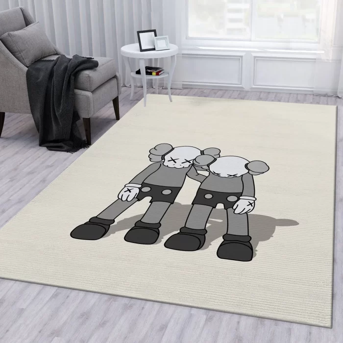Kaws Along The Way Grey Area Rug Living Room Rug Family Gift Decor RR2893