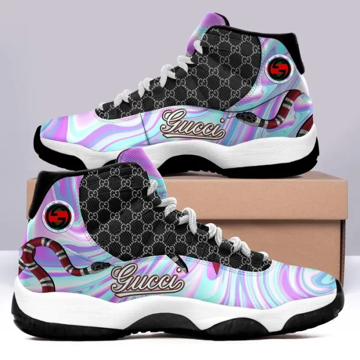 Limited Gucci Purple Air Jordan 11 Shoes Gucci Sneakers Gifts JD11053