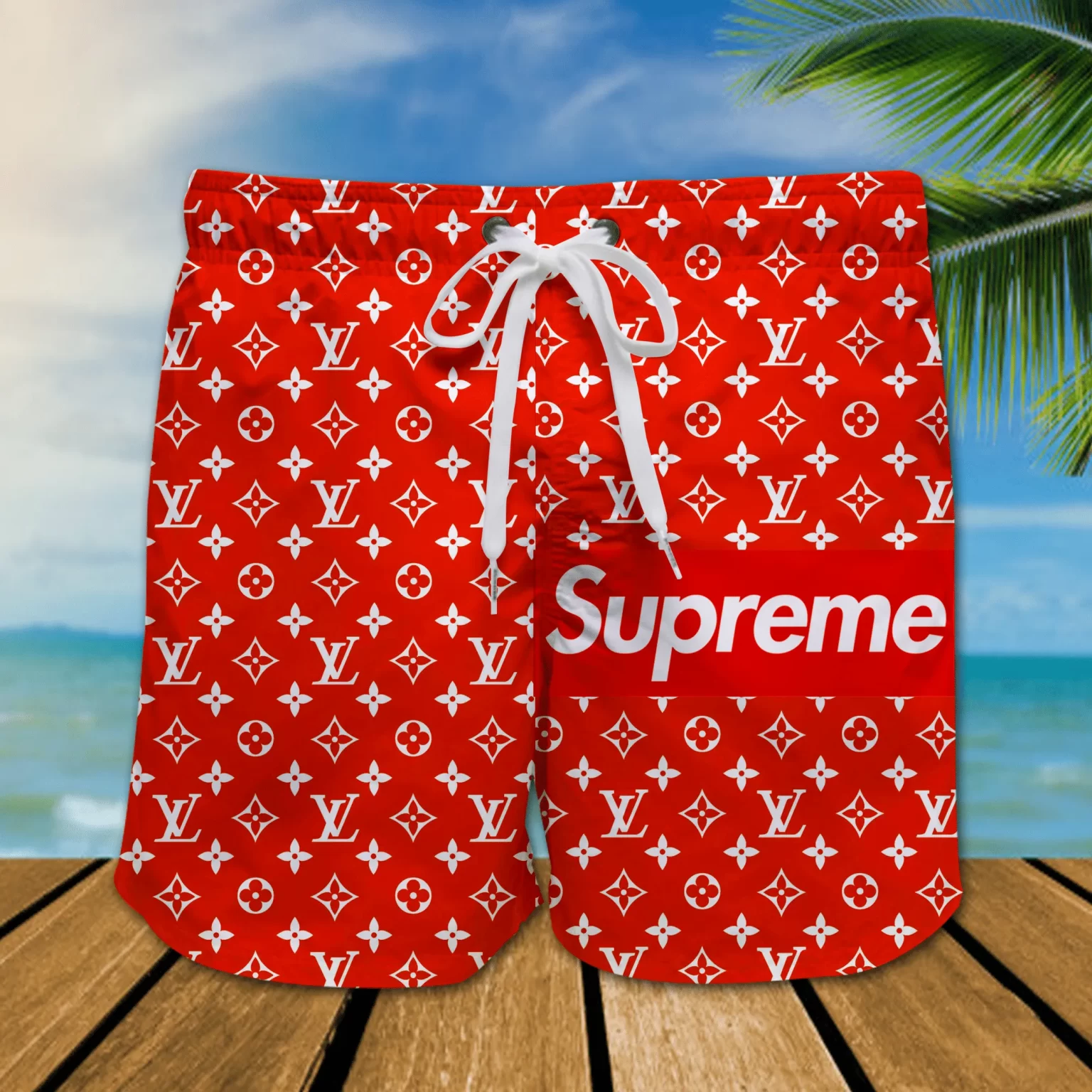 Louis Vuitton Supreme 3D Luxury All Over Print Men Shorts