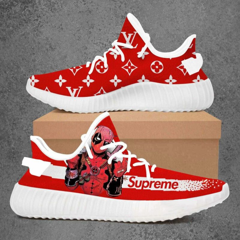 Louis Vuitton Supreme Red Deadpool Marvel Luxury Brand Premium Yeezy Sneaker