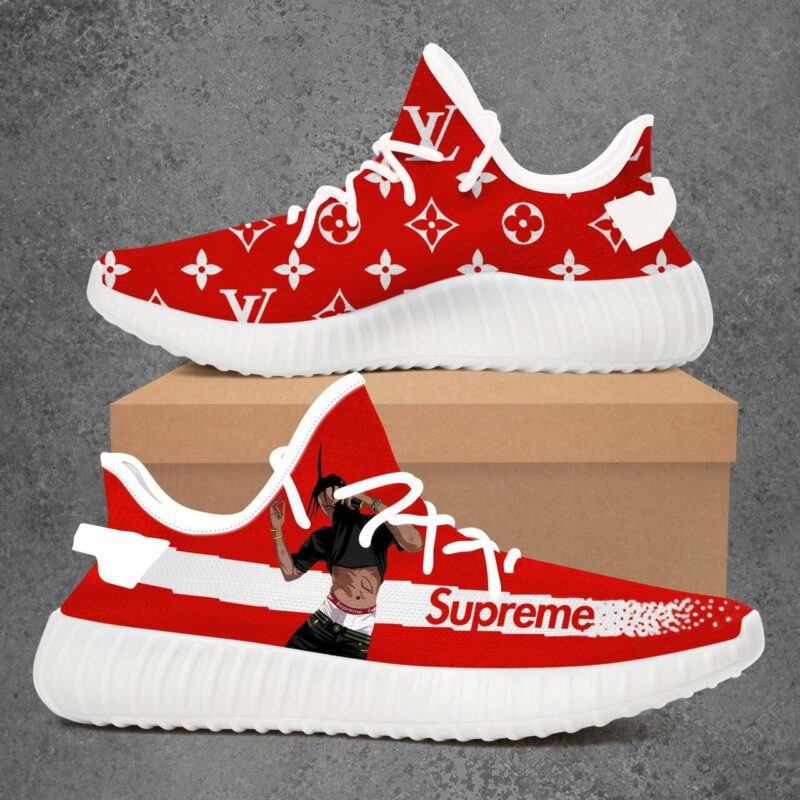 Louis Vuitton Supreme Travis Scott Luxury Brand Premium Red Yeezy Sneaker