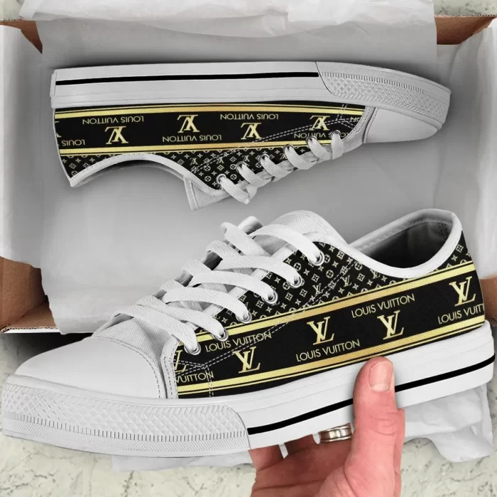 Louis Vuitton Yellow White Low Top Canvas Shoes Luxury Brand Sneaker LTS007