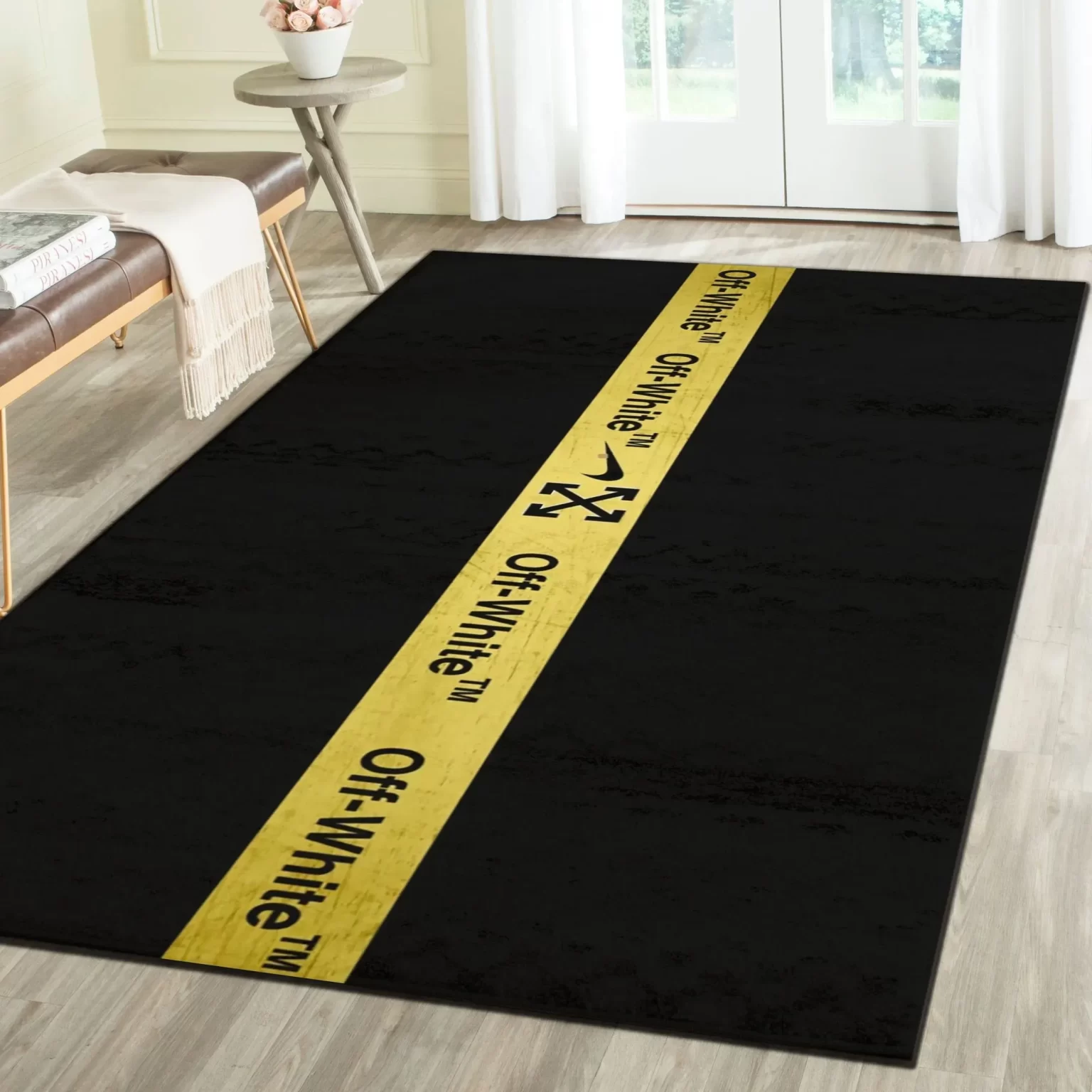 Off-White Fashion Logo Limited Luxury Brand Area Rug Carpet Floor Decor RR3129