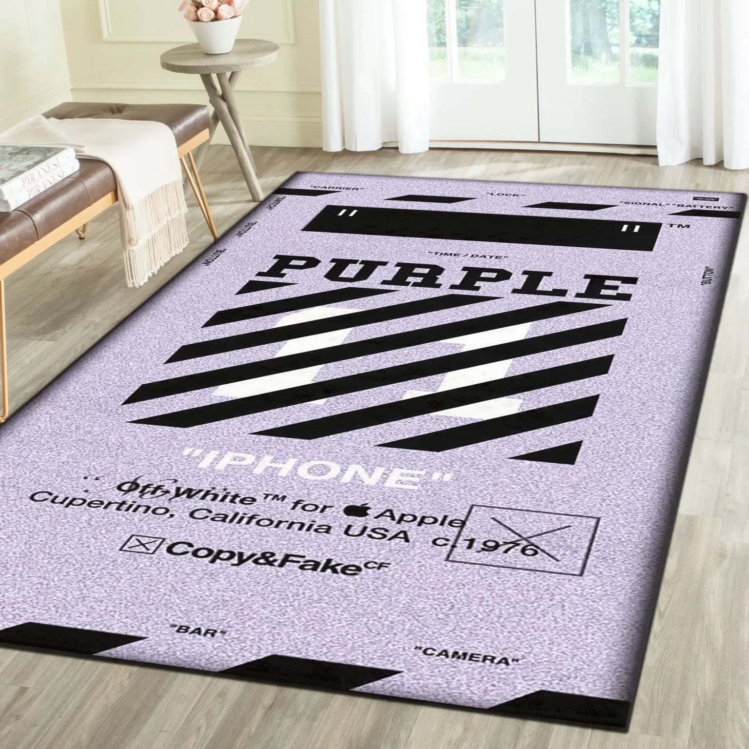 Off-White Fashion Logo Limited Luxury Brand Area Rug Carpet Floor Decor RR3132